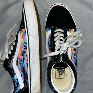 Glow in the dark neon lightening vans